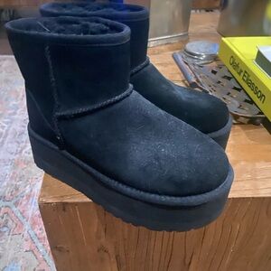 UGG Black Platform Boots